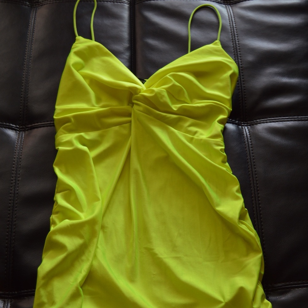 Highlighter yellow dress
